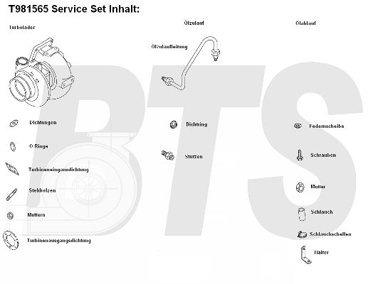 BTS TURBO Kompresors, Turbopūte T981565